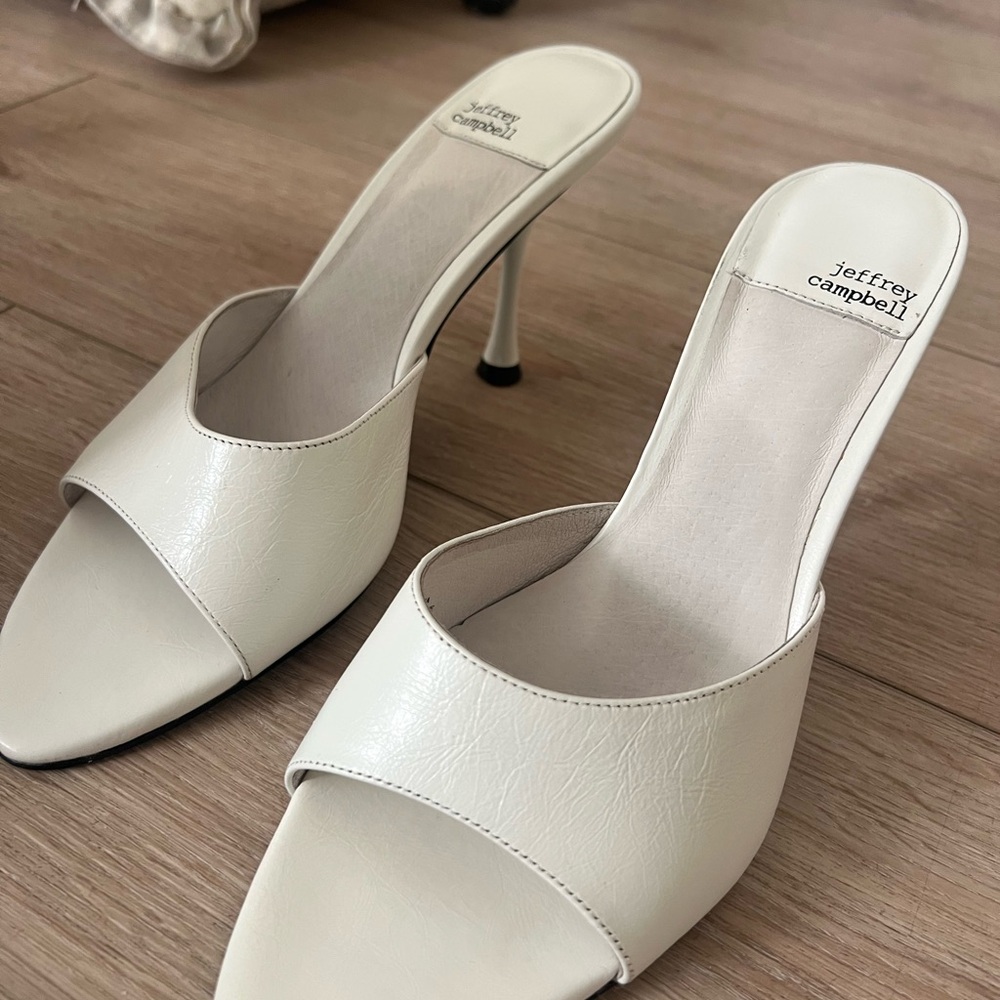 Jeffrey Campbell Agent High Heel Slide Size 9.5 in white - Picture 2 of 12